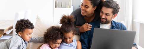 Family spending time together in their home.