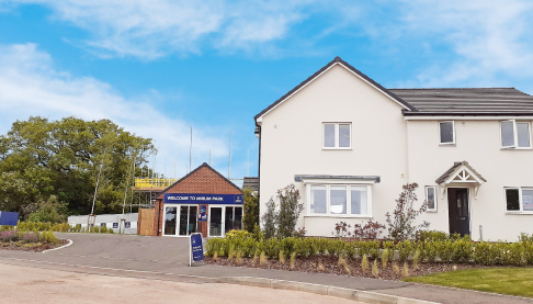 One of the homes at Mirium Park alongside the site office.