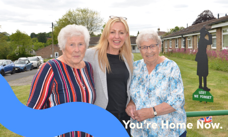 Chief executive Hayley Selway with some of our tenants from our HomePlus scheme in Parkside.