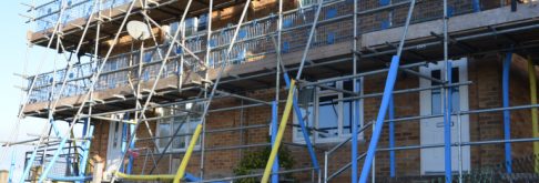 A picture of a Two Rivers Housing Home having work completed externally